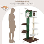 PETSITE 60 Inch Modern Cat Tree, Multi-Level Cat Tower with Sisal Scratching Posts, Condo, Plush Perches, Ideal for Indoor Cats