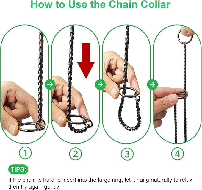 Dog P Snake Chain Chrome Plated Metal Dog Training Choke/Collar-Fully Guaranteed Against Rust Tarnish or Breakage-Recommended for Professional Training (Rose Gold, 5mm * 28")