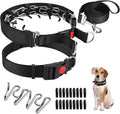 Prong Training Collar with Comfort Tips and Quick Release Snap Buckle - Dog Choke Pinch Collar with Nylon Cover - Classic Collar and Leash