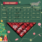 Christmas Dog Bandanas Naughty & Nice Idea Funny Holiday Stocking Pet Scarf Gifts - Too Cute for the Naughty List, Red Plaid, Medium & Large Breed, 25-75lbs