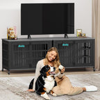 EasyCom 48"/42"/33" Dog Crate Furniture with Name Tag, Heavy Duty Dog Kennel Indoor for Large Dogs, Escape-Proof and Chew-Proof Dog Cage for high Anxiety Dog, Decorate House as TV Stand, End Table