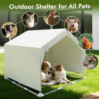 Outdoor Large Pet Shade Shelter Tent - Stainless Steel Frame with Ground Stakes for Stability, Spacious Sun Canopy for Dogs, Cats & Other Pets