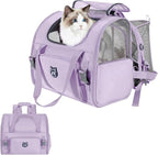 Lollimeow Expandable Cat Carrier Backpack for Large Cats - Airline Approved Pet Carrier Backpack for Small Dogs, Hiking & Travel, Waterproof with Breathable Mesh, 22lbs Capacity (Lavender, Large)
