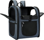 Apollo Walker Dog & Cat Carrier Backpack for 4-18lb Pets - Ventilated Safe Design with Padded Back Support, Breathable Mesh Pet Backpack for Hiking, Travel, Outdoor (Navy)