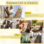 Cat Scratcher Cat Scratch Pad L Shape Wall Mounted Dual Use (Vert/Horiz) Kitten Bunifa Scratching Card Board Vertical Post with Ball Toys Feathers,Protecting Furniture Core is Replaceable Large Black