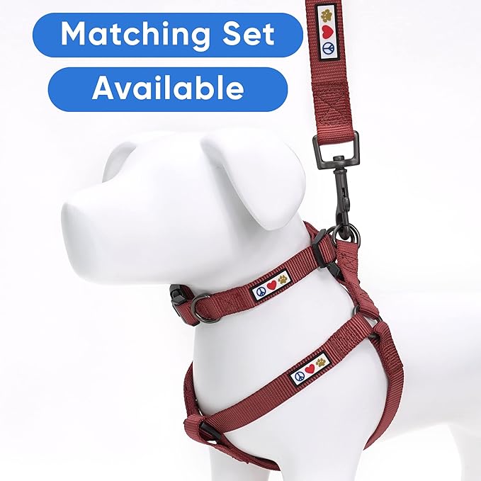 Pawtitas Solid Step-in Dog Harness – Adjustable No-Pull Vest for Puppies to Seniors, Safe & Comfortable S Marsala