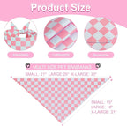 Dog Bandana Girl XLarge 2PCS, Pink Spring Scarf, Durable Triangle Reversible Bibs Handkerchief for Puppy Pet