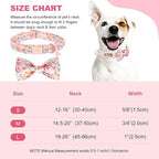 Tunkoo Pink Dog Collar with Bow Tie Cute Cake - Durable, Adjustable, and Stylish Pet Collar Available in Small Medium Large M