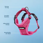 Voyager Step-in Pet Harness - All Weather Mesh, Adjustable Step in Harness for Cats and Dogs by Best Pet Supplies - Fuchsia, S