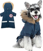 PINA Small Dog Coats - Waterproof, Warm Winter Jacket with Faux Fur Hood & Pocket