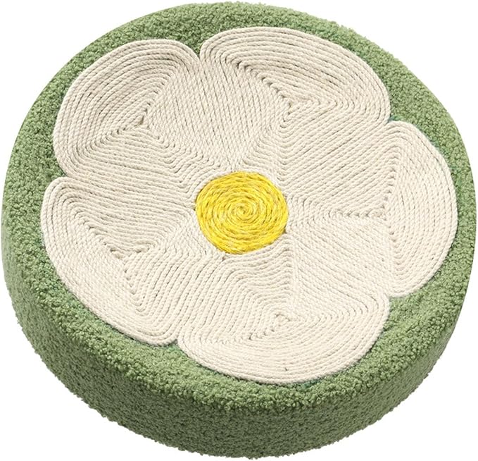 Cat Scratching Board Multipurpose Sisal Rope Scratch Grinding Claw Flower Pattern Round Cat Scratcher Bed