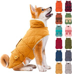 KYEESE Dog Coat Windproof Dog Coats for Small Dogs Soft Pet Sweater for Cold Weather Waterproof Dogs Jacket with Fleece Lined Thick Cat Clothes with Pocket Warm Pet Winter Puffer Coat with Leash Hole