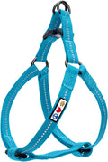 Pawtitas Recycled Reflective Step-in Dog Harness – Adjustable No-Pull Vest for Puppies to Seniors, Safe & Comfortable M Teal