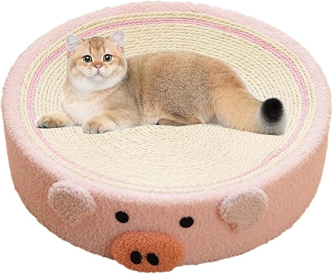 Fruit Cat Scratcher, Cat Fruit Scratcher, Fruit Shaped Cat Scratcher, Orange Round Cat Bed, Wear-Resistant Sisal Cat Supplies,to Meet The Cat's Nature of Grinding and Scratching (Pig)