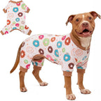 KYEESE Dog Pajamas, Soft Dog Pajamas for Large Dogs Boy Girl, Stretchy Dogs Pjs Velvet Pet Jumpsuit Sleepwear, Comfy Jammies Lightweight Pet Onesie Outfit, Donut, 3XL