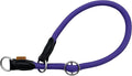 Braided Round Martingale Dog Collar, Training Collar with Slidable Stop Ring - Ideal for Medium/Large Dogs (M+(1/2") - 18" Long, Purple)