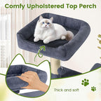 PETSITE Multi-Level Cat Tree, 75 Inches Tall with Sisal Scratching Posts, 2 Condos, Hammock, Dangling Balls, and Cozy Top Perch, Ideal for Indoor Cats to Play and Rest (Dark Grey)