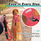 BARKBAY Dog Harness No Pull Mesh for Large Dogs - Adjustable, Reflective, Comfortable, No Choke, Heavy-Duty - Perfect for Outdoor Training, Walking, and Hiking - Strong & Durable - L & Red Mesh