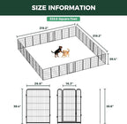 FXW Homeplus Unleashed Indoor Dog Playpen - Stress-Free and Safe Play, Heavy Duty 40 Inch 32 Panels Dog Pen for Medium and Large Dogs, Black│Patented