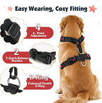 Pawaboo Dog Seat Belt Harness for Car, Dog Car Harness Seatbelt with Double Clips, Adjustable Breathable Pet Vest & Dogs Safety Tether with Elastic Bungee for Small Medium Large Pet, L, Red+Black