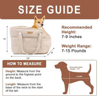 Plush Dog Purse Carrier for Small Dogs, Soft Dog Tote Bag with Safety Harness Clip, Cozy Pet Carrier for Dogs Under 15 lbs, Comfortable Dog Shoulder Carrier for Travel, White