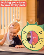 Bissap Pop Up Cat Cube, Collapsible Cat Hideouts Play House Peek Too Cat Cave Tent with 3 Holes for Indoor Outdoor Kittens Cats Puppies Rabbits Hideaway Bed Toy