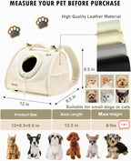Pet Dog & Cat Chest Carrier Backpack,Adjustable Ventilated Carrier for Small Dogs Cats,Front Facing Puppy Carrier Backpack,Lightweight Doggy Backpack for Travel Hiking Outdoor (Beige)