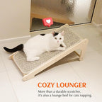 PETKARAY L Shape Cat Scratcher, Sisal Scratching Ramp, Chevron Scratching Pad for Indoor Cats, 27" Wall Furniture Protector with Mouse Toy