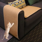Extra Large Cat Wall Climbing Carpet 67"X16", Tall Cat Scratch Pad with 8 Nails, Door Hanging Sisal Pet Scratcher Mat for Furniture Couch Sofa Protector (Camel)