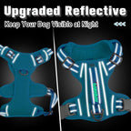 BARKBAY Dog Harness No Pull with ID Tag Pocket - Heavy Duty, Reflective, Easy Control for Large Dogs(Blue,XL)