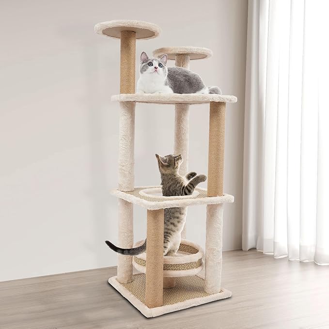 Cat Tree,Cat Tower for Indoor Cats,Multi-Level Cat Condo,Perches Cat Condo with Big Caves