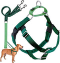 2 Hounds Design Freedom No Pull Dog Harness, Adjustable Harness and Leash Set, Easy Walking & Comfortable Control, Fits Small, Medium & Large Dogs, Solid Colors, Made in USA, 1" XL, Kelly Green