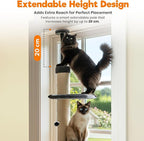 Window Cat Tree & Small Cat Tower (104.5-120.5cm) – Adjustable Cat Window Perch & Shelf for Indoor Cats – Sturdy Window Sill Extender Seat for Large Cats