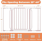 29"-40" Baby Gate for Stairs, Auto Close Stroller Friendly Dog Gate Indoor for Doorways, Pressure Mounted Baby Gate, Easy Walk Through Gate for Children & Pets, Pink