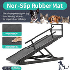 Dog Ramp, 5 Level Adjustable Wooden Folding Pet Ramp for Middle Bed, Couch,SUV-High Traction, Portable Paw Ramps for Small & Large Old Dogs & Cats - Furniture Quality