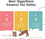 ZippyPaws Loopy - No Stuffing Dog Toys to Keep Them Busy, for Small, Medium, & Large Dogs, Squeaky Pet Toy for Boredom, Unstuffed Chew Toy, Soft Plush Puppy Products, Sheep - 10"