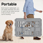 DRATO Dog Pet Playpen Gate for Dogs Cats Safe Secure Indoor Outdoor Pet Fence with Gate Easy to Clean Keep Pets Secure (Gray, 67.24 * 67.24 * 23.7, 6)
