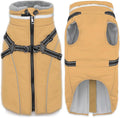 Fragralley Dog Coat with Harness Built in, Waterproof Windproof Reflective Warm Puffer Jacket, Fleece Lined Vest Winter Parka for Small, Medium, Large Dogs
