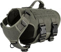 ICEFANG GN3 Tactical Dog Harness with 6X Buckle,Dog Molle Vest with Handle,3/4 Body Coverage,Hook and Loop Panel for ID Patch,No Pulling Front Clip (M (25"-31" Girth), Ranger Green)
