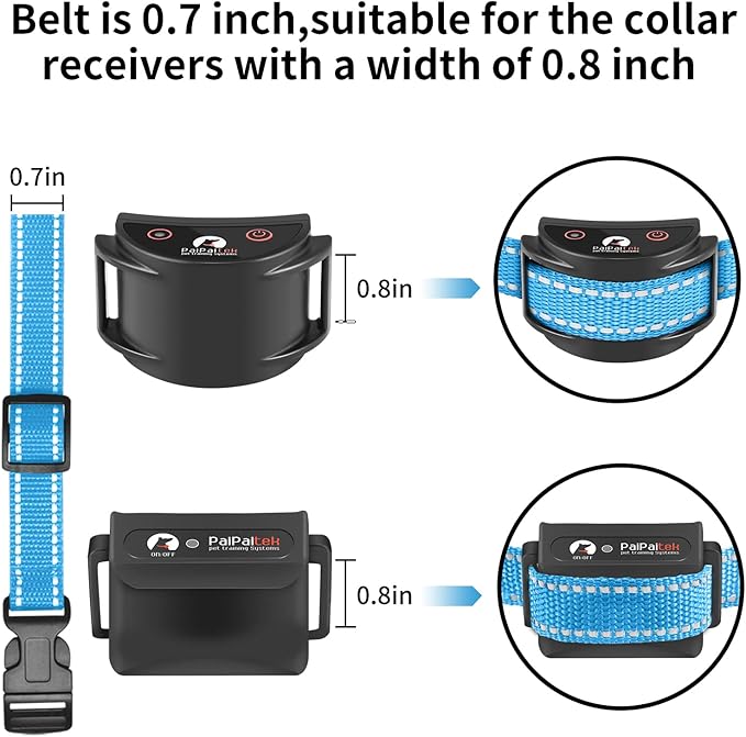 PaiPaitek Shock Collar Replacement Strap 2-Pack, Reflective & Adjustable 3/4" Dog Collar for Training - Compatible with Jugbow, PetSafe, Bousnic, Garmin Replacement Collar Strap - 2 Pack