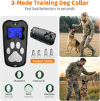 Dog Training Collar with Electric Shock Collar, Rechargeable & IPX7 Waterproof 3300FT Remote Dog Collar, 3 Training Modes (Beep, Vibration, Static Shock) for Small Medium Large (AM-003-B)