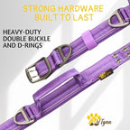 ADITYNA Heavy Duty Dog Collar – Reflective Purple Tactical Collar with Handle – Fits Extra-Large Dogs (24–30" Neck) – Wide, Thick, Soft Neoprene Padded