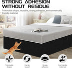 2 Pcs Total 78.7"x15.8" Cat Scratch Mat, Cat Scratch Couch Furniture Protector, Trimmable Self-Adhesive Cats Scratch Pads, DIY Cat Scratcher for Wall Protector and Covering Cat Tower (Black)