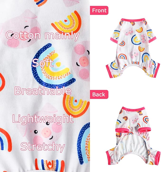 Dog Pajamas for Small Dogs Boy Girl, Dog Clothes Tiny Chihuahua Yorkie Spring Summer Shirt, Cute Puppy Outfit Pjs Jumpsuit Cat Onesie Apparel Pet Clothes