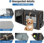 Lekereise Large Cat Carrier for 2 Cats, 2-in-1 Cat Travel Carrier with Litter Box, (17.7" x2) x16.5"x13" Pet Carrier with Zipper Locks for Moving Across The Country (No Hammock) - Black