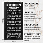 J2 Farmhouse Rustic Kitchen Sign, Hanging Printed Wooden Plaque Decor, Shared Kitchen Rules Sign for Hostel Dormitory 12x6inch
