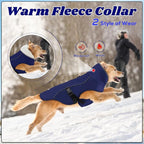 EMUST Dog Cold Weather Coats, Fleece Lining Small/Medium/Large Dog Jacket for Winter, Warm Waterproof Pet Winter Clothes for Large Dogs, Blue XL
