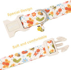 ARING PET Dog Collar, Cute Spring Summer Insects Bee Floral Doggy Collars with Quick Release Buckle for Puppy Small Medium Large Dogs-L