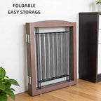 Dog Fence Indoor,Dog Gate Indoor for Doorway pet gate -6-Panel Freestanding, Hallways, House or Stairs -120x32-Inch Retractable Foldable Expandable Wood Pet by SFJC (Brown) ﻿