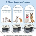Dog Playpen, Portable Pet Cat PlayPen, 600D Oxford Dog Kennel Tent Crate, Waterproof&Breathable, Indoor Outdoor Travel Camping for Medium/Large Breed with Carrying Case+Bowl(M), Gray
